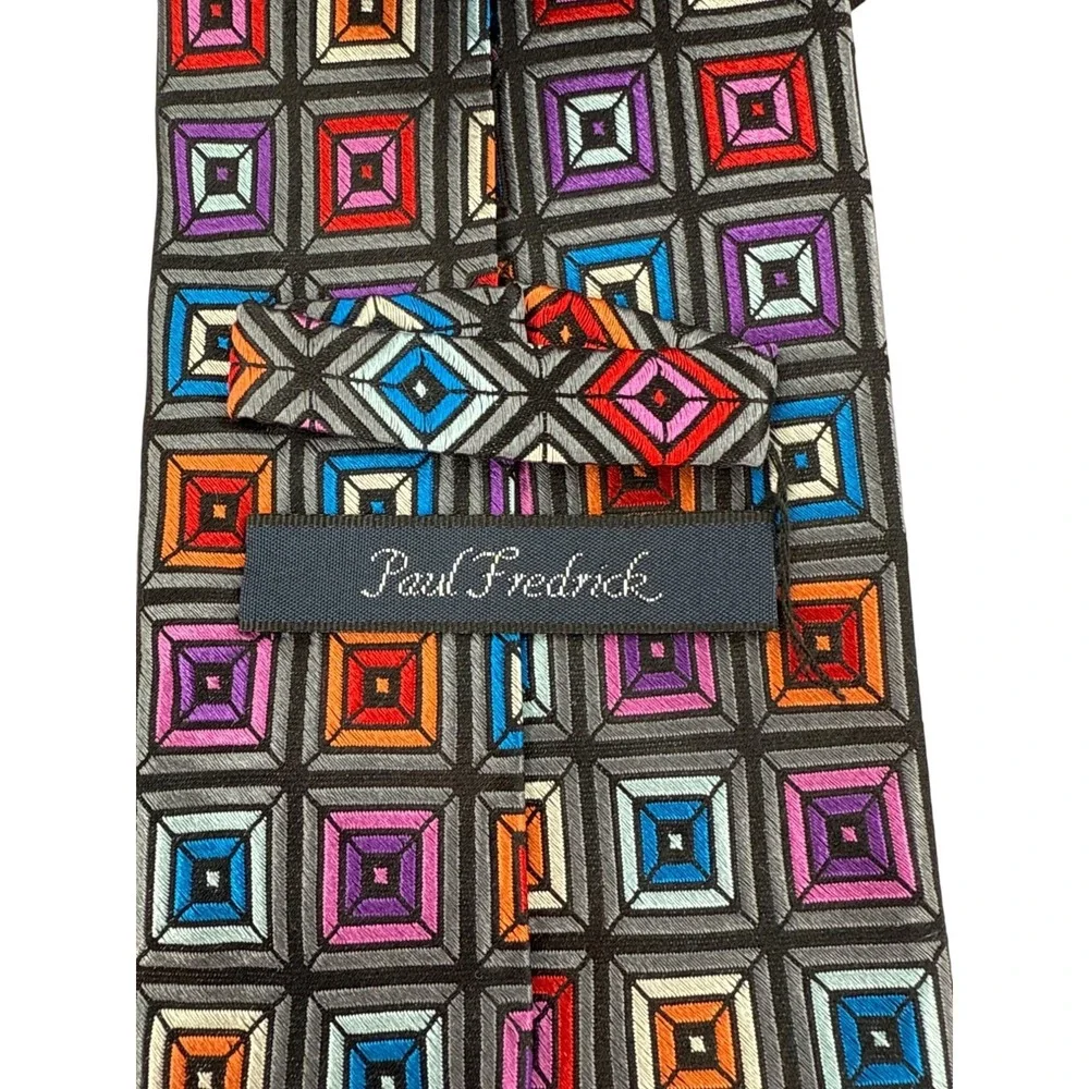 Paul Fredrick Kenneth Leonard Jerry Garcia Silk Geometric Pattern‎ Ties Lot